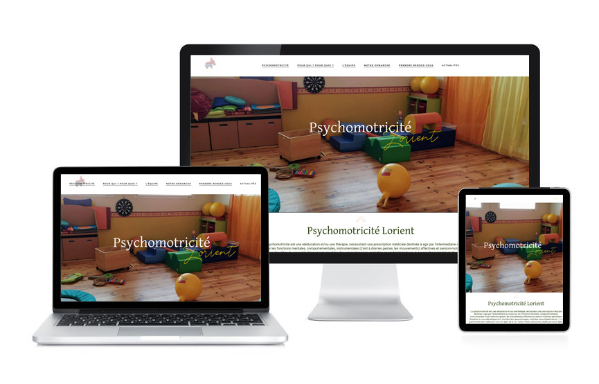 Psychomotricité Lorient, un site Wordpress Onepage réalisé par Jane Web.