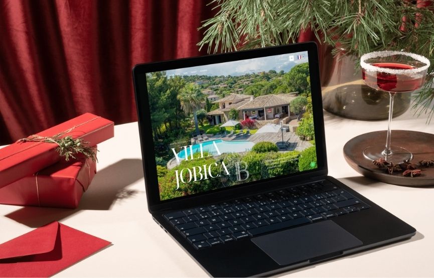 Site web vitrine de la Villa Jobica, location d'une villa de luxe en Corse, par Jane Web